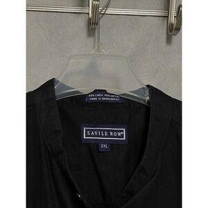 Savile Row Shirt Men's 2XL Black Linen Cotton Button Up‎ Casual Academia Hybrid